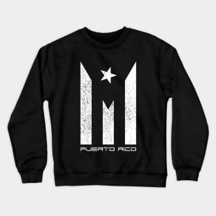 Puerto Rico Flag Distress Flag Boricua Crewneck Sweatshirt